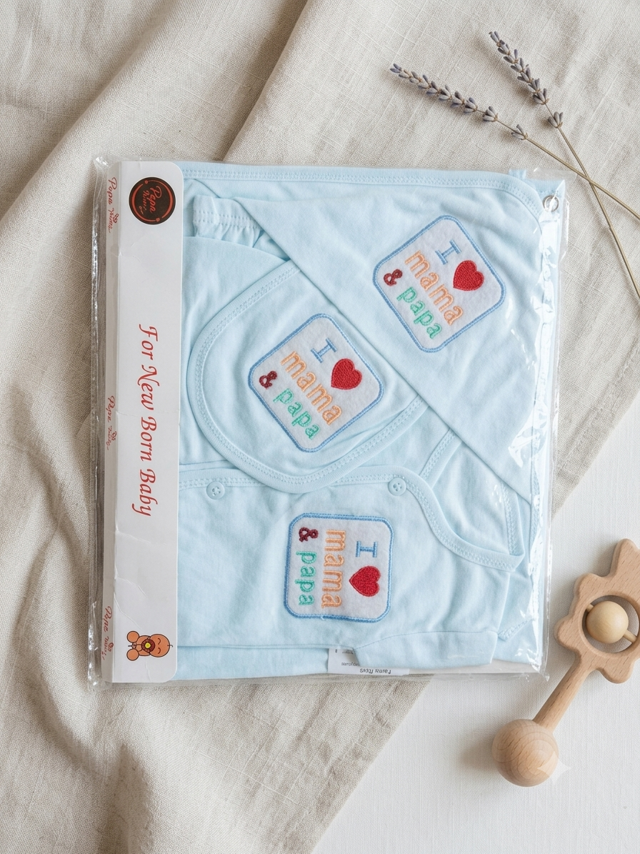 Newborn Baby 5 Pcs Starter Gift Set For 0-3 Months