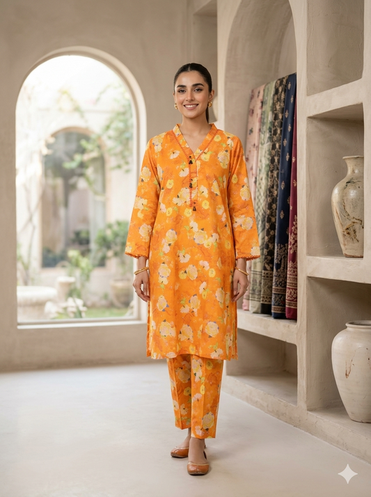 Women’s 2 Piece Stitch Lawn Suit – Casual & Summer Wear | 20