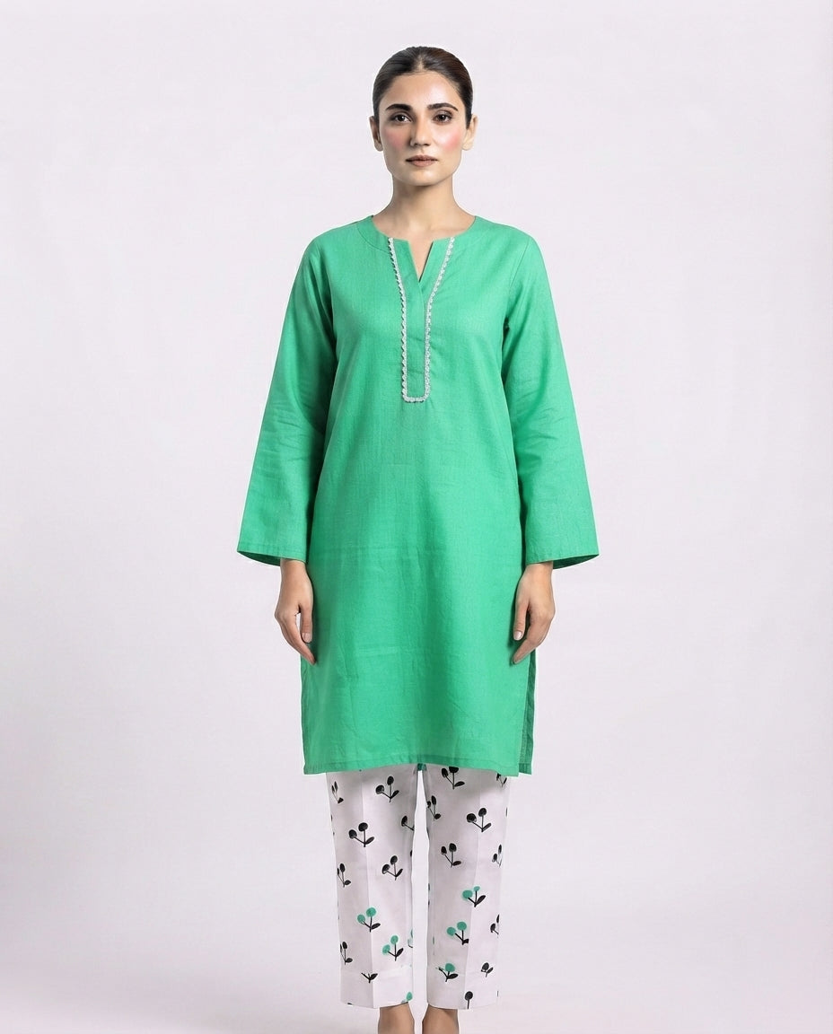 Premium Women's 2 Piece Cotton Stitched Suit – Soft & Comfortable Casual Wear