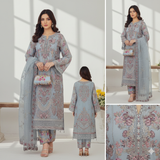 Naúroz Vol-03: Lilac Charm Embroidered Organza Suit