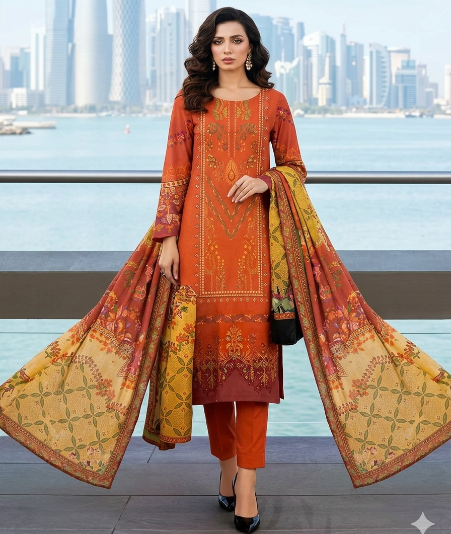 Design 03 | Fiza Noor Modern Muse V-3 Printed Lawn 3 Piece Suit