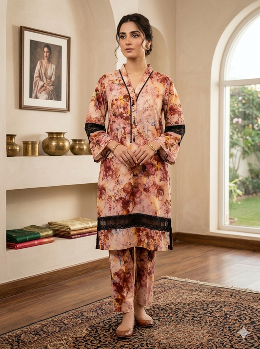 Women’s 2 Piece Stitch Lawn Suit – Casual & Summer Wear | 16