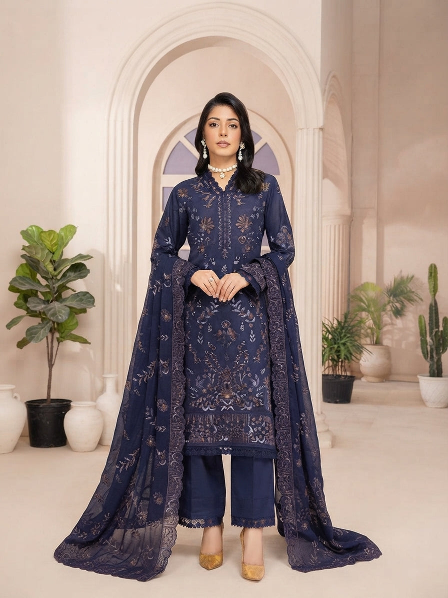 AYAT by Bin Rashid | Luxurious Karandi Embroidered 3-Piece Suit (Design 07)