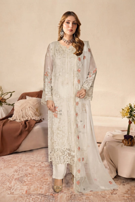 WE-618 Ramsha Luxury Embroidered 3-Piece Suit | Festive Wear