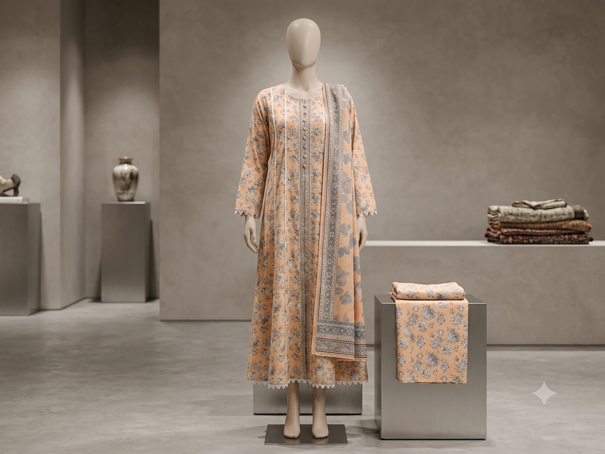 Muznah Printed Lawn Frock Premium Wear | F-21
