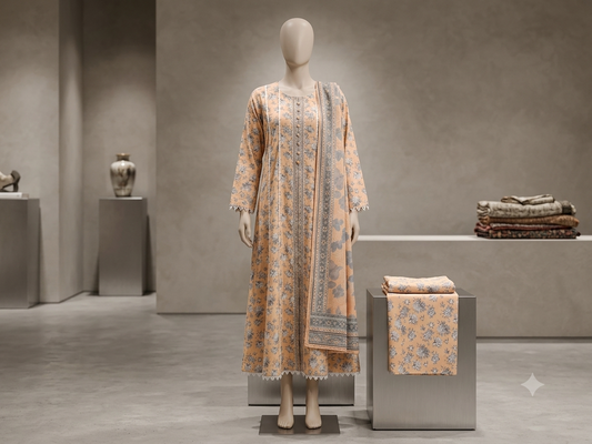 Muznah Printed Lawn Frock Premium Wear | F-21
