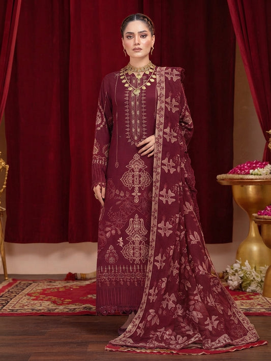 Airjet Wool Fancy Ari Embroidered 3-Piece Suit with Laser Cut Dupatta | Alif Vol-508