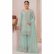 Ramsha WF-542 – Luxury Seafoam Mint Embroidered Chiffon 3-Piece Formal Suit
