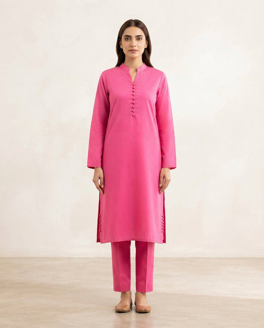 Premium Women's 2 Piece Linen Stitched Suit Free Size - L#54