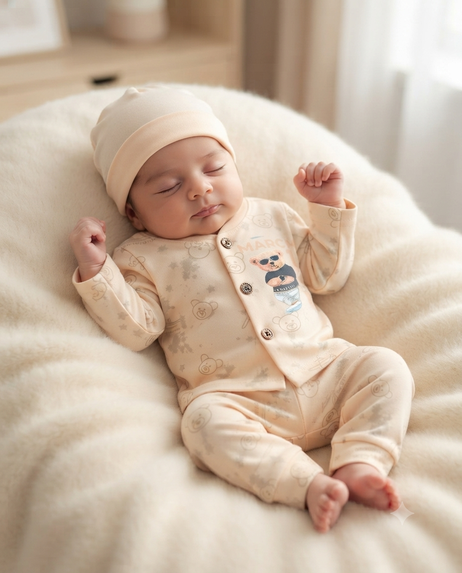 Adorable Newborn Soft Knit 3-Piece Outfit (N#05)