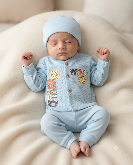 Adorable Newborn Soft Knit 3-Piece Outfit (N#02)