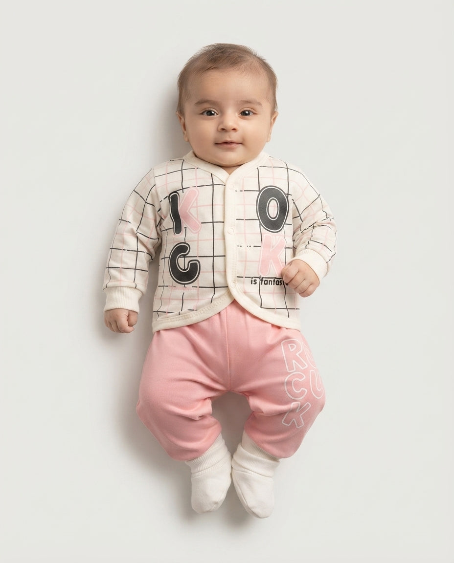 Adorable Newborn Soft Knit 3-Piece Outfit (N#08)