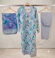 MUZNAH 3-PC stitched Printed Suit - M-18