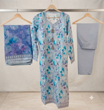 MUZNAH 3-PC stitched Printed Suit - M-18