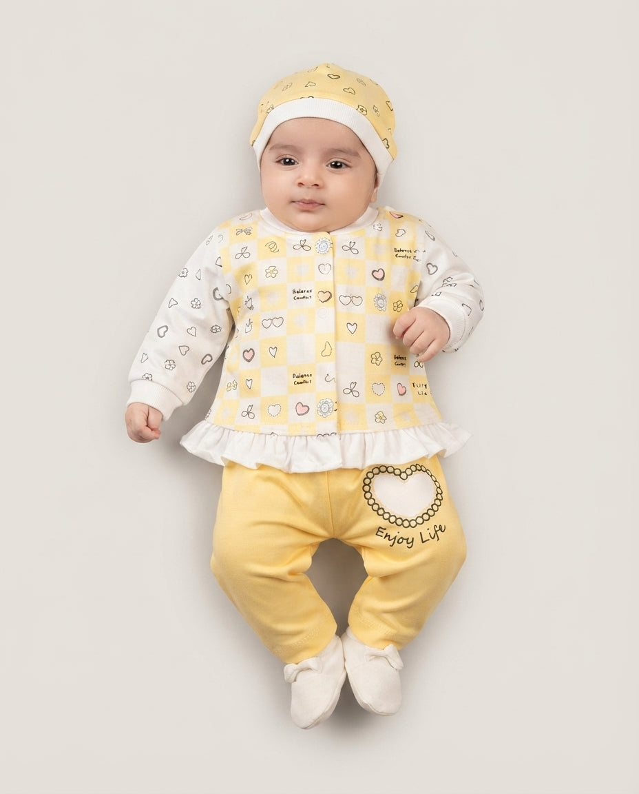 Adorable Newborn Soft Knit 3-Piece Outfit (N#10)