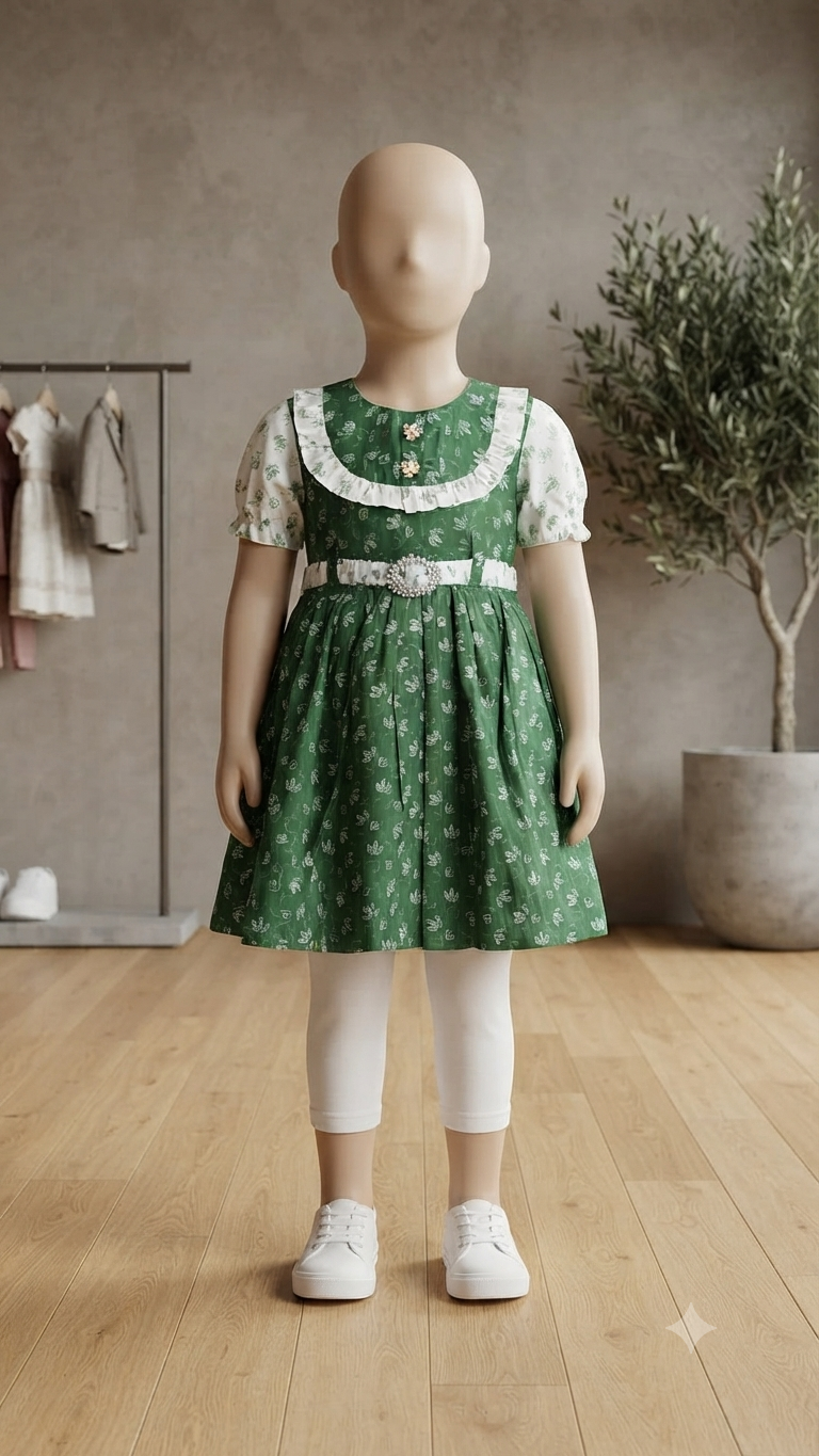 Girls 2 Piece Stitched Frock for 14 August | Sizes 20-26