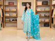 MUZNAH 3-PC stitched Printed Lawn Suit - M-12