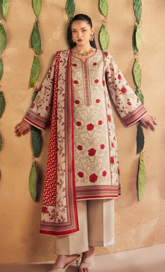 3 Piece Embroidered Linen Suit | L#33