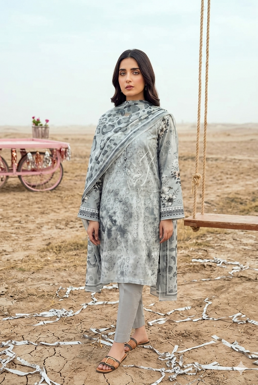 Luxury Chikan Kari Embroidered Lawn - Article NO-08