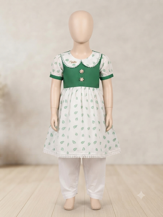 Girls 2 Piece Stitched Frock for 14 August | Sizes 24-34 years