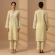 Tawakkal Embroidered Chikankari-Style Shirt (Lemon Yellow)