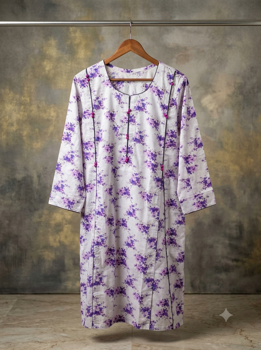 Printed Allover 2-Piece Lawn Frock