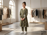 Bin Saeed Girls Printed 2 Piece Stitched Frock Suit | Sizes 6-14 years