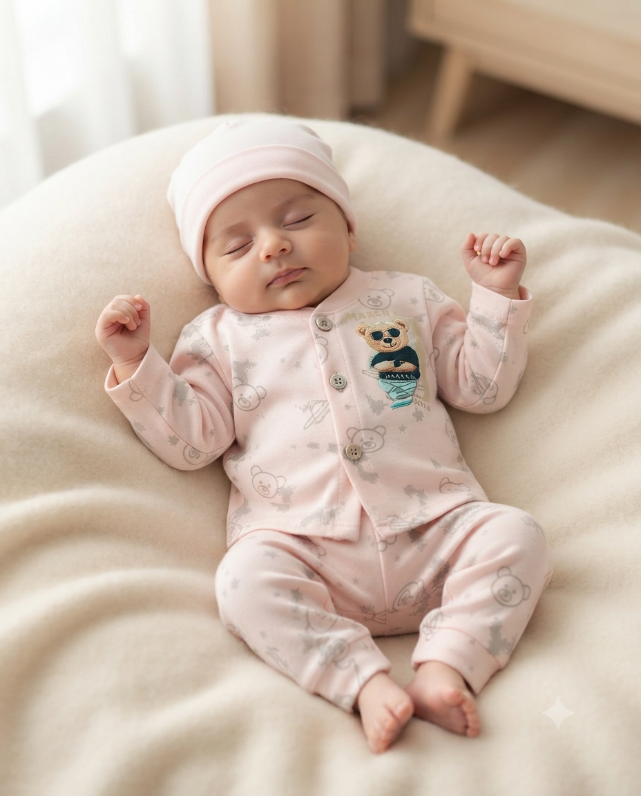 Adorable Newborn Soft Knit 3-Piece Outfit (N#05)