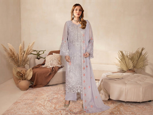 WB-618 Ramsha Luxury Embroidered 3-Piece Suit | Festive Wear