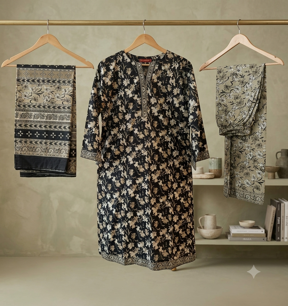 Bin Saeed Stitched 3 Piece Lawn Suit 53