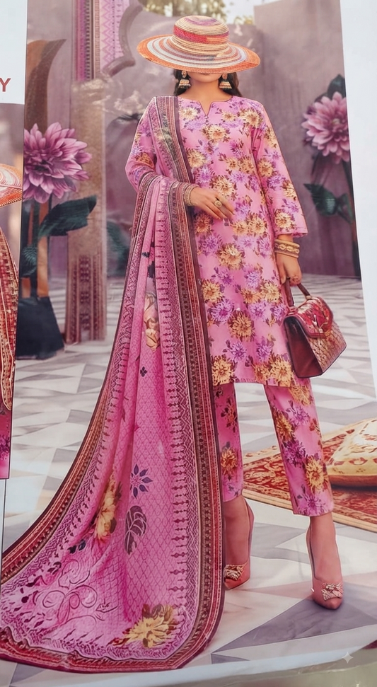3 Piece Digital Printed LAWN SUIT - AZADI SALE