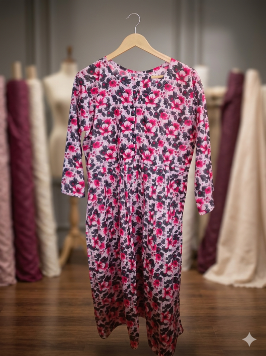 Printed Allover 2-Piece Lawn Frock
