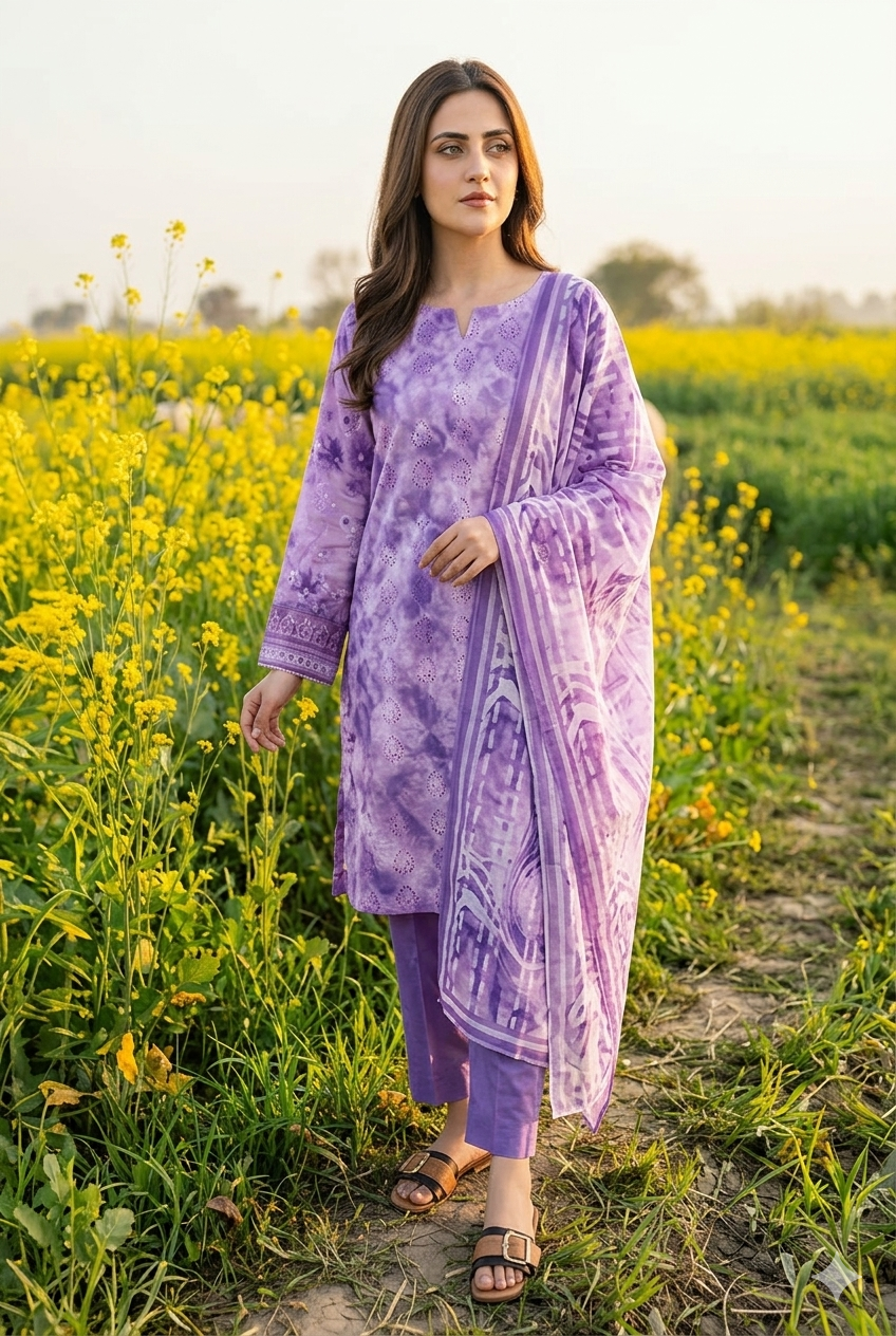 Luxury Chikan Kari Embroidered Lawn - Article NO-12