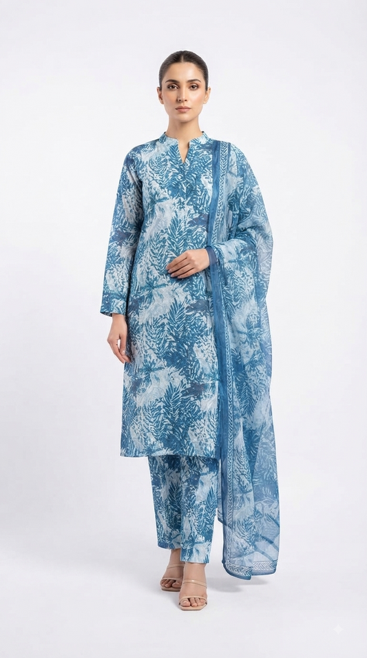 3 Piece Digital Printed LAWN SUIT - AZADI SALE
