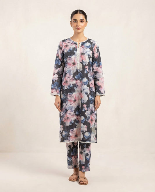 2-Piece Printed Stitched Khaddar Suit k-16