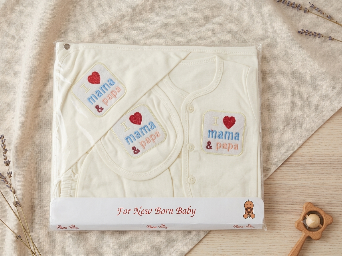 Newborn Baby 5 Pcs Starter Gift Set For 0-3 Months
