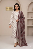 MUZNAH 3-PC stitched Printed Lawn Suit - M-04