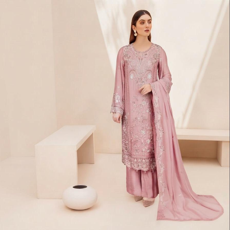 WE-681 Ramsha Luxury Embroidered 3-Piece Suit | Festive Wear