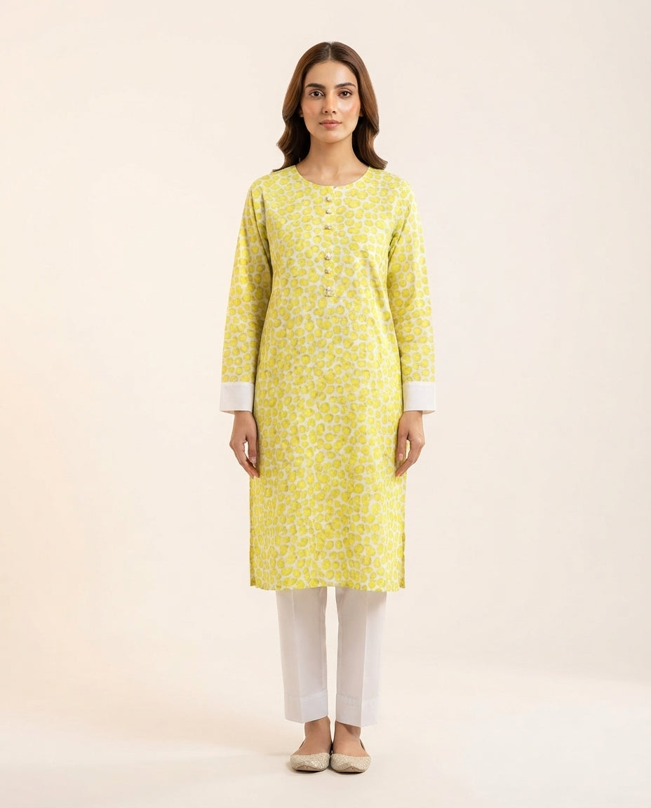 Premium Women's 2 Piece Linen Stitched Suit Free Size - L#14