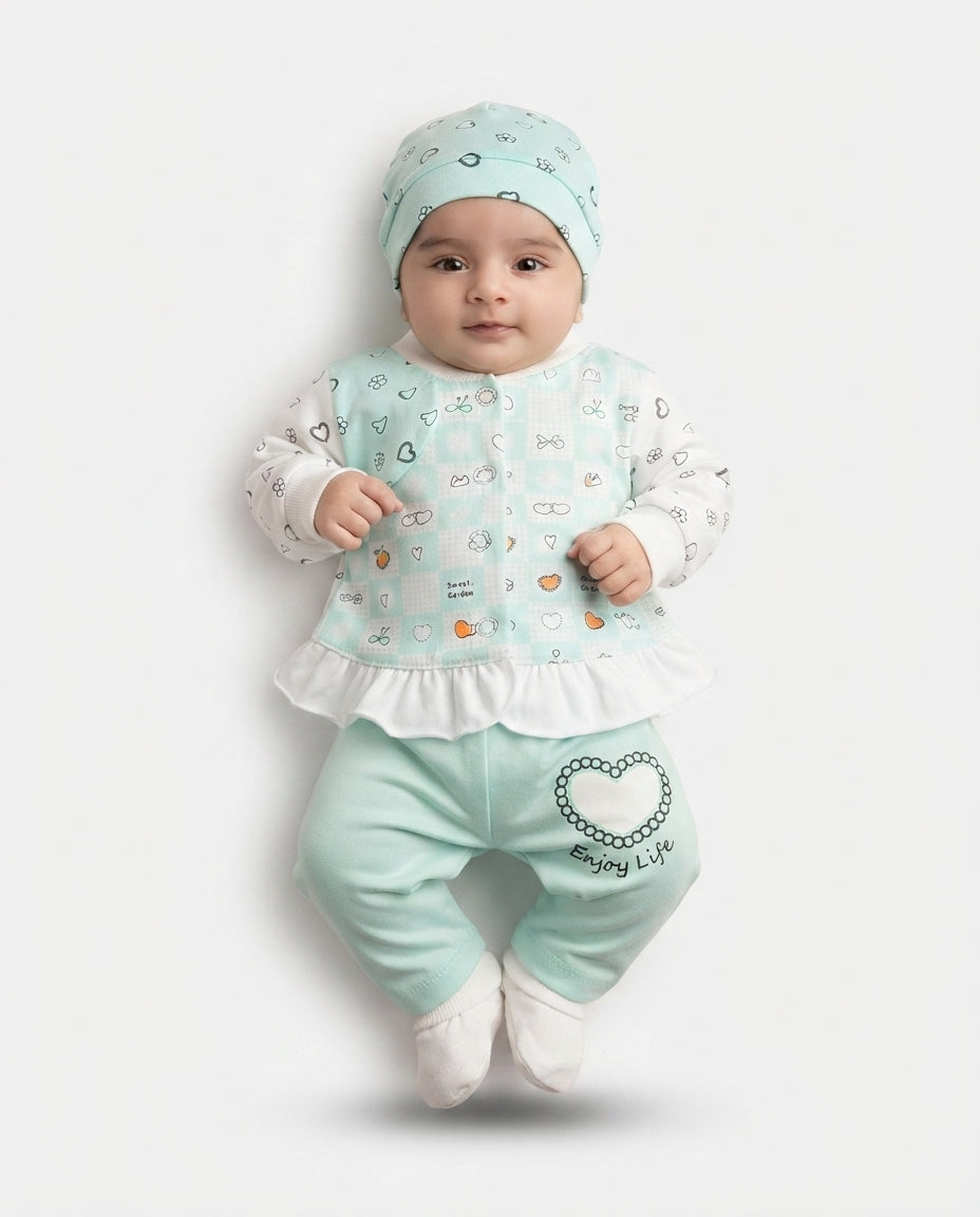 Adorable Newborn Soft Knit 3-Piece Outfit (N#10)