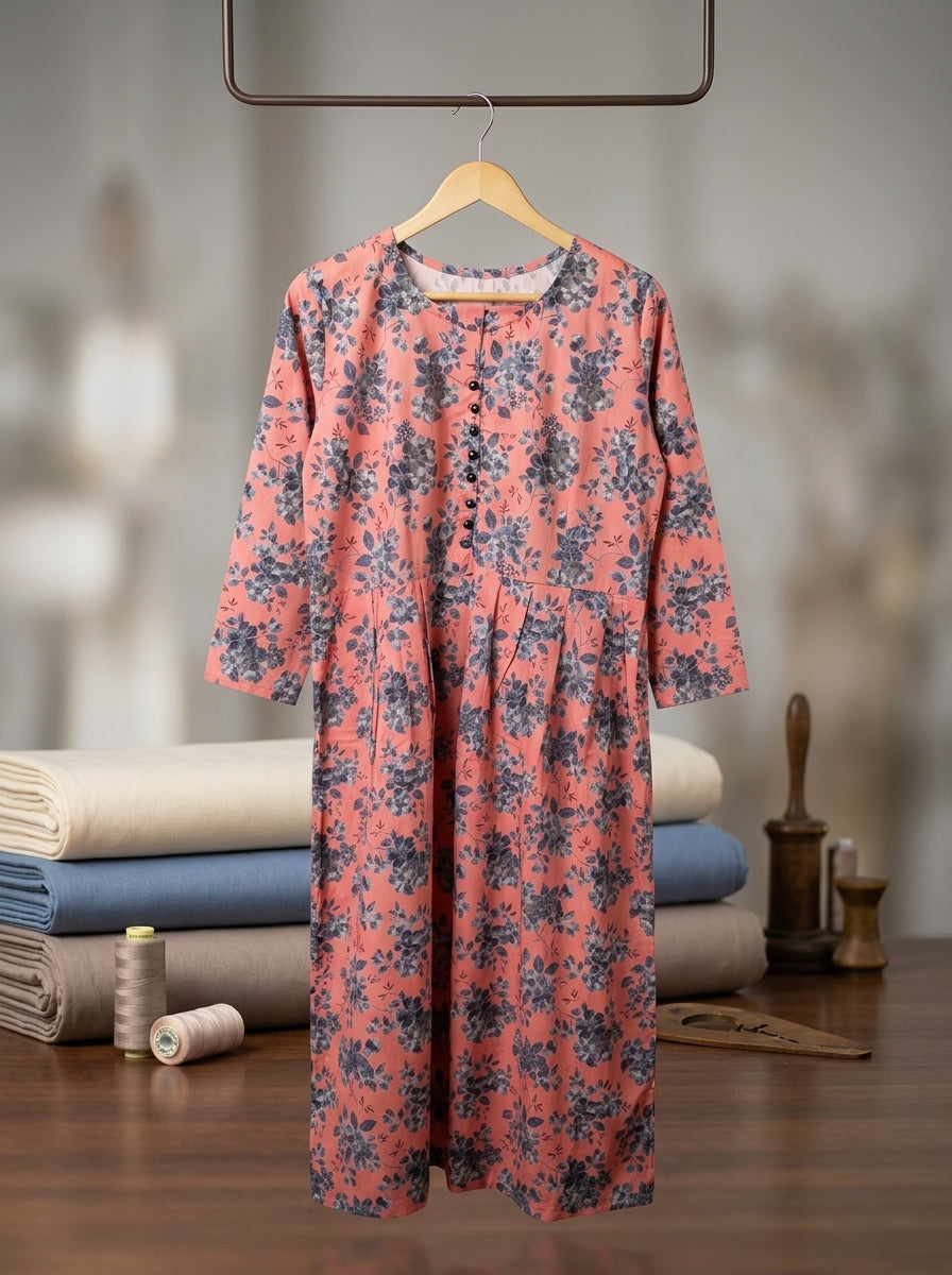 Printed Allover 2-Piece Lawn Frock