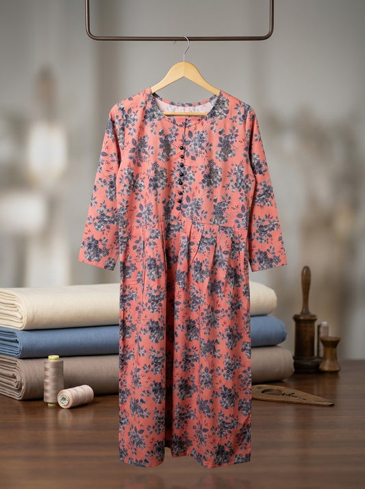 Printed Allover 2-Piece Lawn Frock