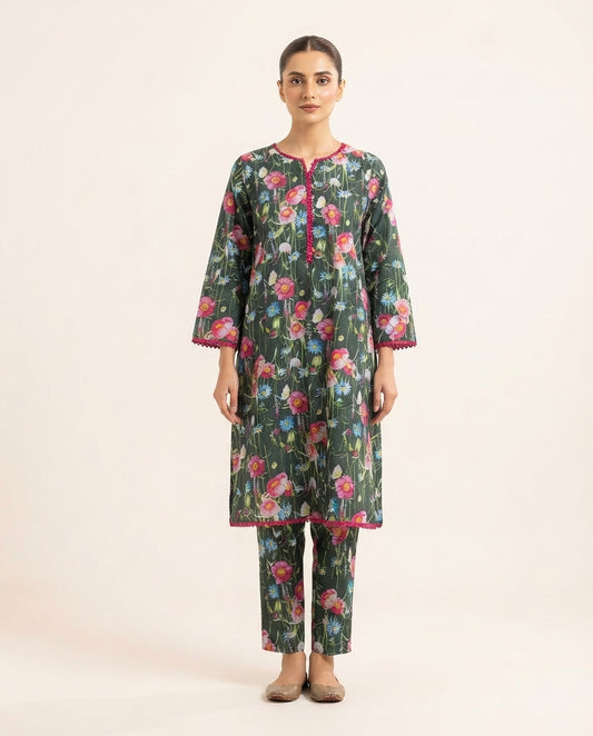 2-Piece Printed Stitched Khaddar Suit k-06
