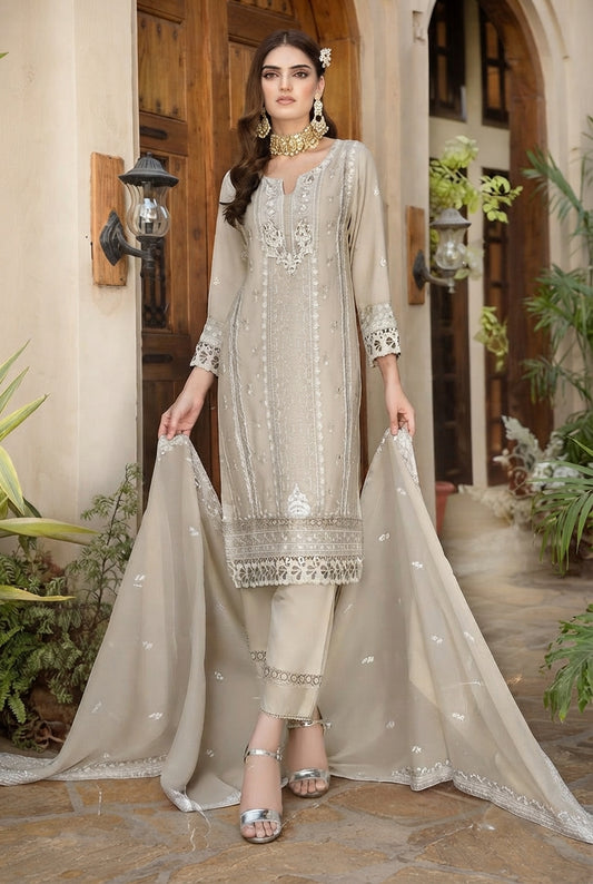 Sadabahar Ready-To-Wear Luxury Formals Embroidered Chiffon Suit