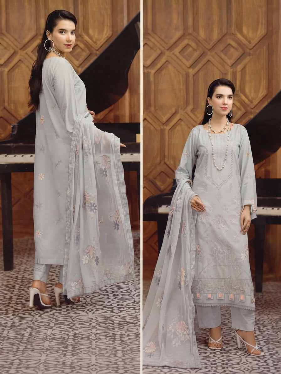 Airjet Fancy Wool Karandi Embroidered 3-Piece Suit | Alif Vol-593