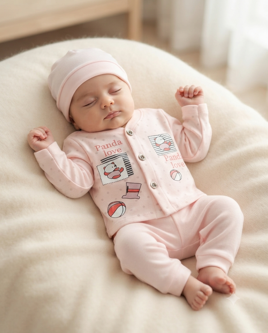 Adorable Newborn Soft Knit 3-Piece Outfit (N#03)