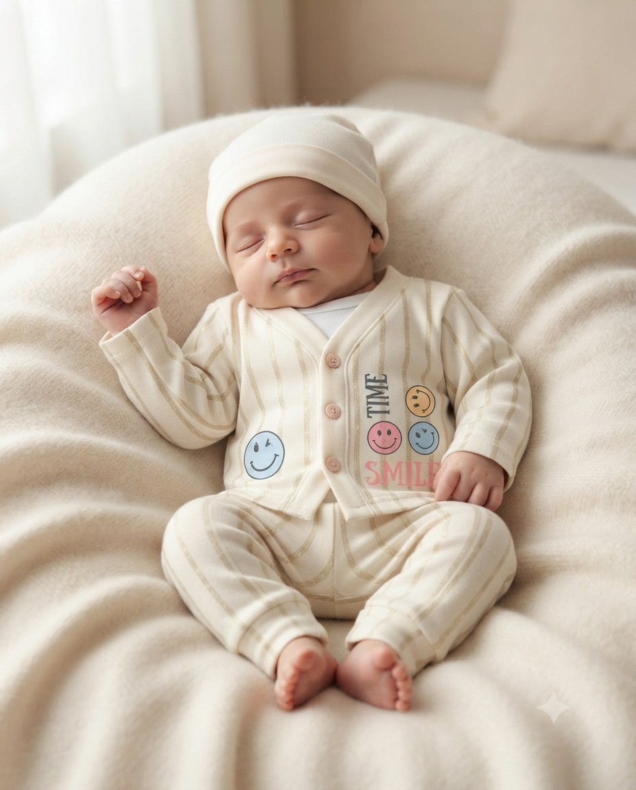 Adorable Newborn Soft Knit 3-Piece Outfit (N#01)
