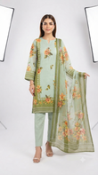 3 Piece Digital Printed Linen Suit | L#07