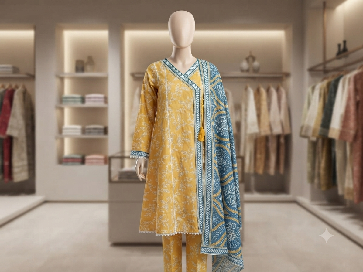 Muznah Printed Lawn Frock Premium Wear | F-14
