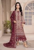 Airjet Fancy Wool Peach Embroidered Suit | Alif Vol-555 (Design - 04)